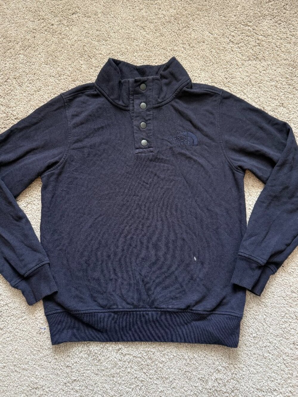 The North Face Mens Small Navy Blue Snap Mock Neck Pullover Gorpcore 4368